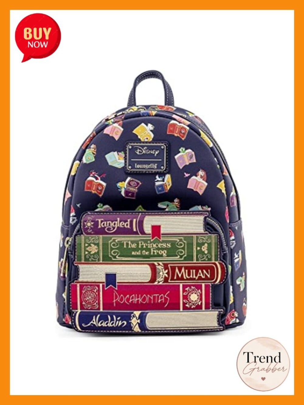 Loungefly Disney Princess Books Faux Leather Double Strap Shoulder Bag